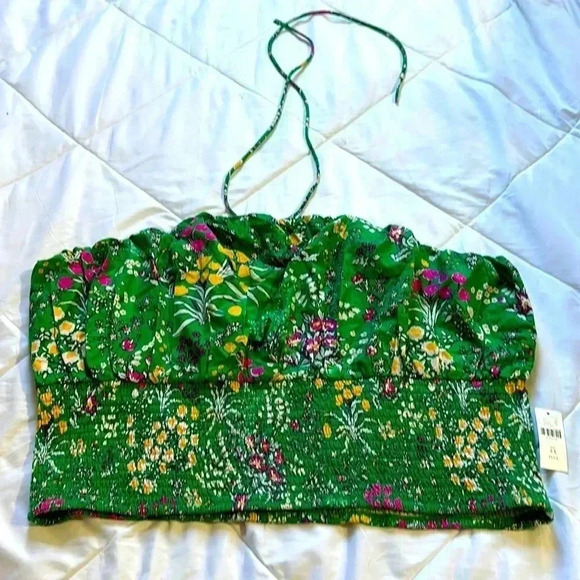 Maeve by Anthropologie Women's Green Floral Halter Top Size 3X NWT - Picture 1 of 6